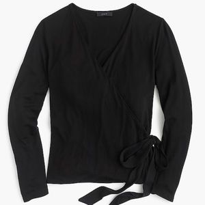 J. Crew Black Wrap top